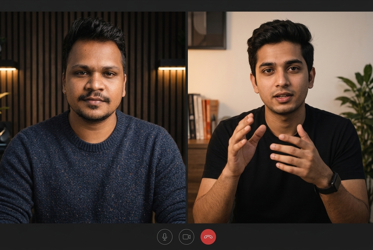 Praveen in a video call with an ecommerce brand founder