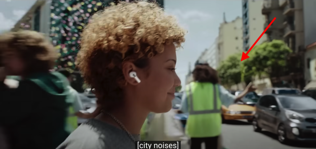 City noise after pressing transparency mode in AirPods pro